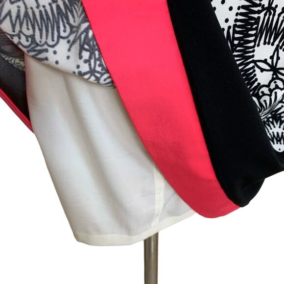 Eliza J Black Cream Pink Shift Dress Size 6 - Picture 6 of 8